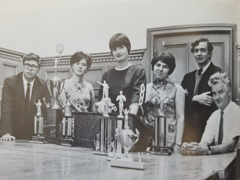 From left: George Austin, Cheryl Castle, Jean Ward, Leslie Baxter, Paul Nelson, Neil Sabin