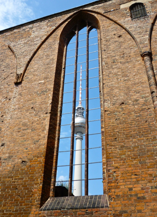 View of the Alexanderplatz Tower from the Franziskaner-Klosterkirche