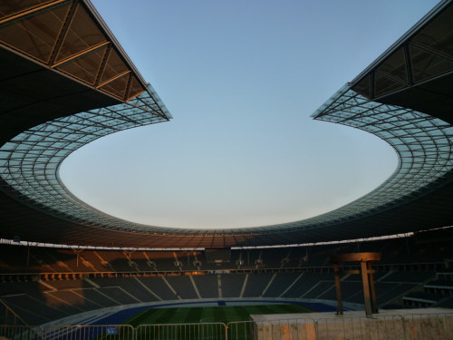 View of the stadium from the west entrance