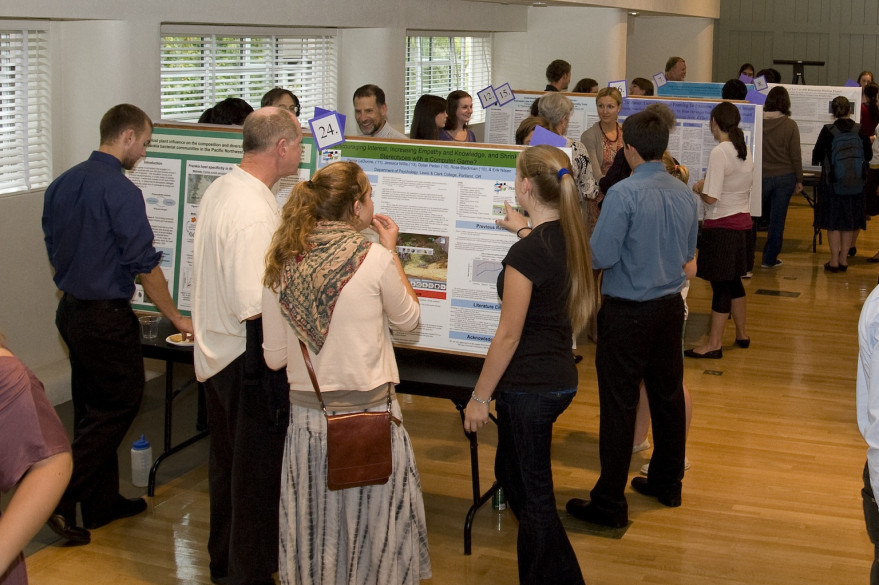 Students showing off their research