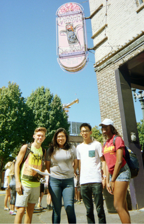 An off campus scavenger hunt led students to world famous Voodoo Donuts.