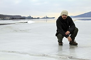 Ian in Zolotoy Rog Bay, winter 2014