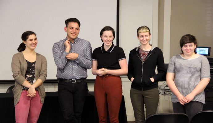 2014 Berkson Awardees, Laura Houlberg and Gus Wolff, and the Gender Studies graduates