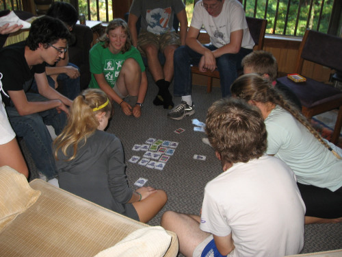 Playing games at the cabin
