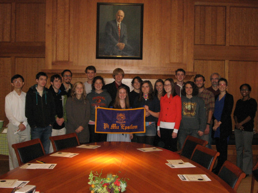 Pi Mu Epislon, Mathematics Honor Society, inducted 18 new student members in a ceremony on October 24, 2012.
