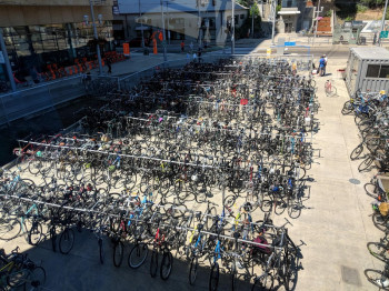 Aerial view of parking at Go By Bike