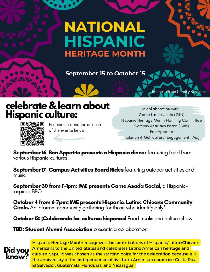 September 16: Bon Appetite presents a Hispanic dinner featuring food from various Hispanic cultur...