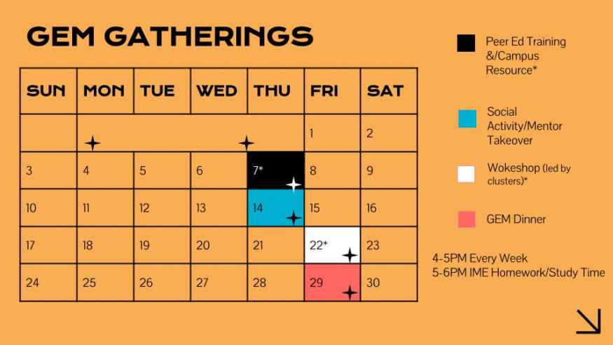 schedule of gem weekly gatherings