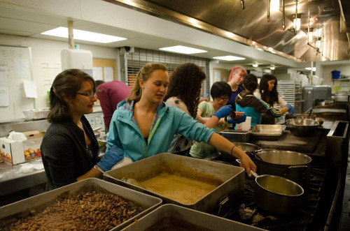 Photo Credit Matt Cheng(Akin Resident)-The night before multicultural fair food prep in the Bon kitchen