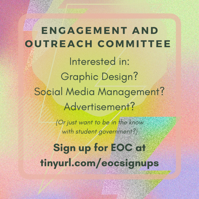 Engagement and Outreach Committee signups can be found at tinyurl.com/eocsignups