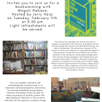 Join us February 11, 2020 at 3:00PM for a Bookwarming featuring The Book in Movement by our own Magali Rabasa.