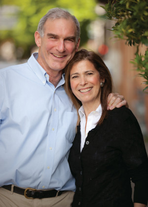 Irving Levin and Board Chair Stephanie Fowler MA '97