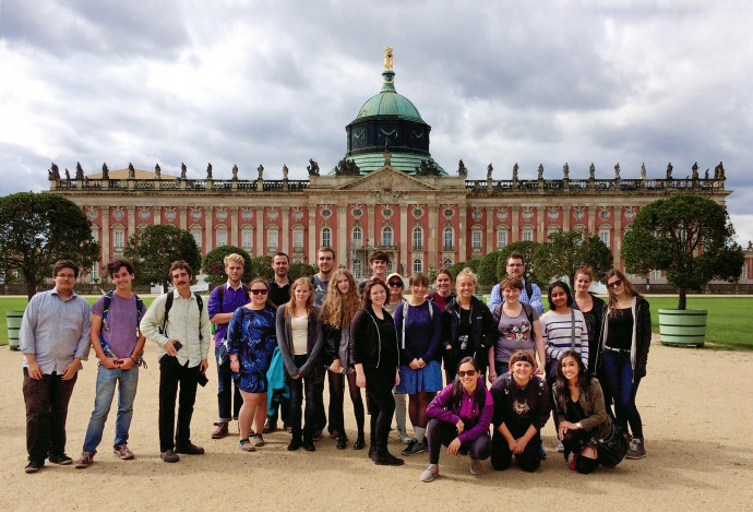 Lewis & Clark overseas study participants at the New Palace in Potsdam, just outside Berlin.