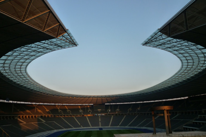 View of the stadium from the west entrance