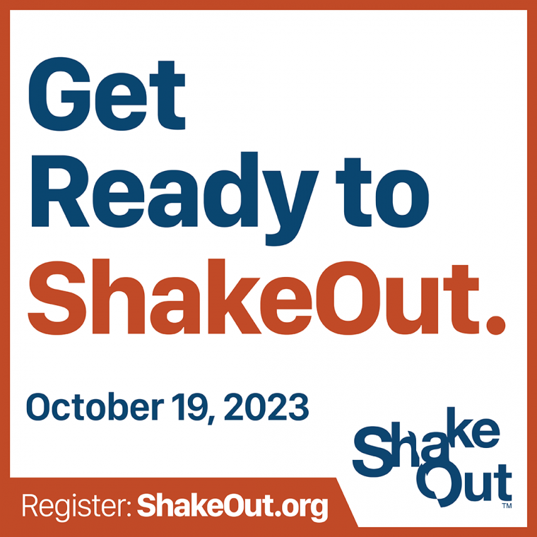 Titled Get Ready to ShakeOut October 19, 2023.