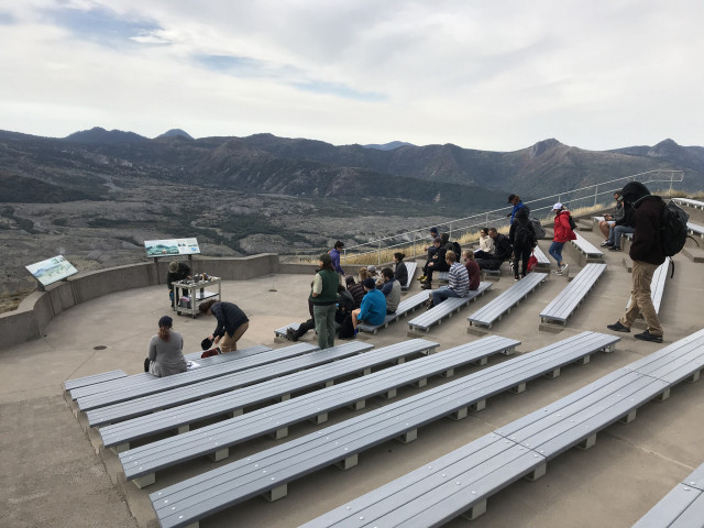 Environmental Geology Students take a field trip to Mt. St. Helens in Fall 2018.