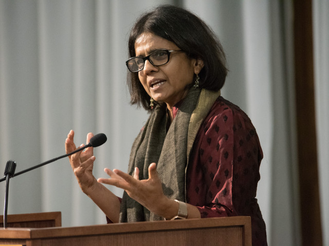 Sunita Narain presents the keynote address at the 22nd annual ENVX Symposium.  Narain spoke on 