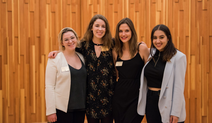 2017 co-chairs (from left) Grace Dudley '17, Bryn Parry '18, Abbey Griscom '17, and Shade Samuelson '17