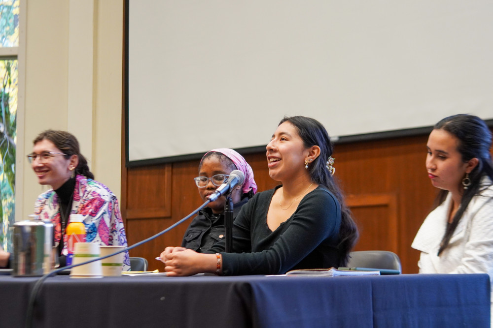 Alina Cruz, Bantfu Dlamini, Azucena Morales Santos and Lucinda Law share their work at “Race Across Disciplinary Boundaries: Studen...