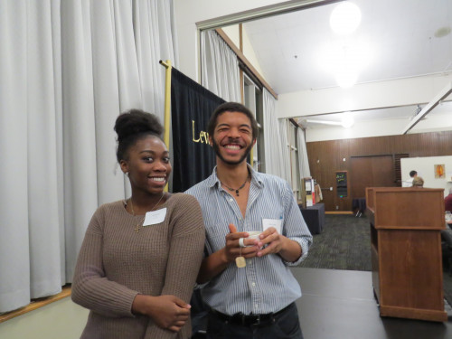L&C students Asia Wooten and Bradley Ralph, Race Monologues co-coordinator