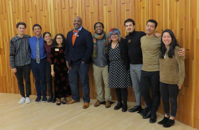 Keynote speaker Jelani Cobb with student co-chairs and planning committee members