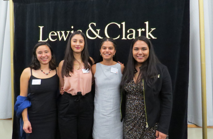 Student co-chairs (L) Maya Litauer Chan '19, Jasmine Torres '19, Maya Hernández '19, and Angelica...