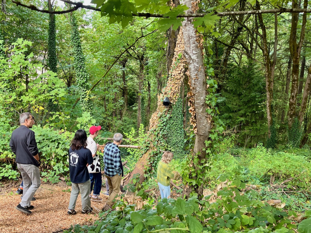 Students and faculty at the EAR Forest