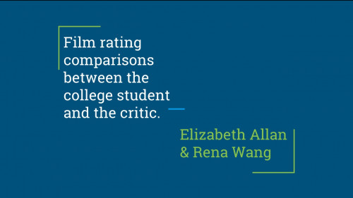Title slide, Film Rating Comparisons Between the College Student and the Critic