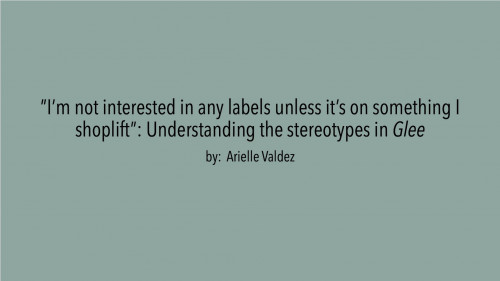 Title slide, 'I'm not interested in any labels unless it's on something I shoplift': Understanding the Stereotypes in...