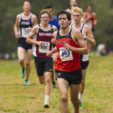 Student athlete competing in a cross country race