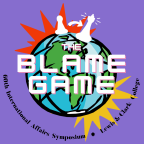 Logo for the 60th International Affairs Symposium, The Blame Game: Reimagining Fault and Responsi...