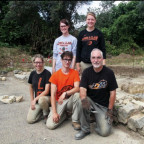 Professor Kelly with students at an archeological dig site in Italy in 2014.