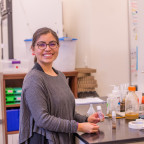 Assistant Professor of Biology Norma Velazquez-Ulloa in her lab.