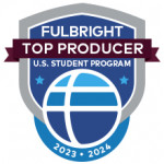 Blue Fulbright badge