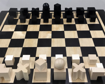 A bauhaus-inspired chess set is one of the pieces on display at the new special collections retro...