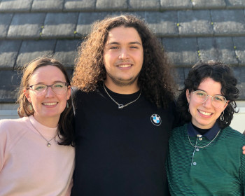 2020 Gender Studies Symposium cochairs.    From left to right: India Roper-Moyes BA '20, Rayce Samuelson BA '20, Sharon Soffer BA '20. 