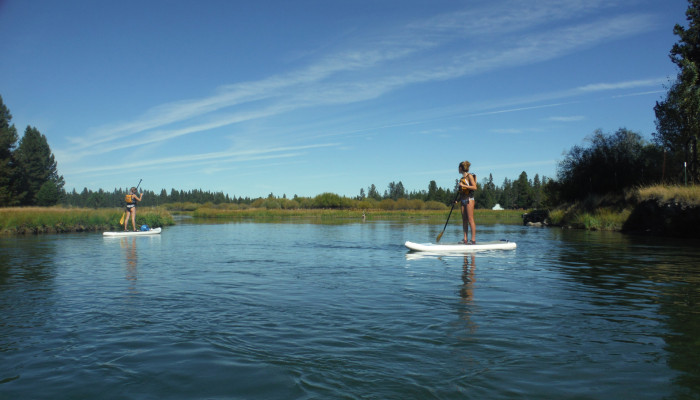 Stand up paddle boarding in Bend.