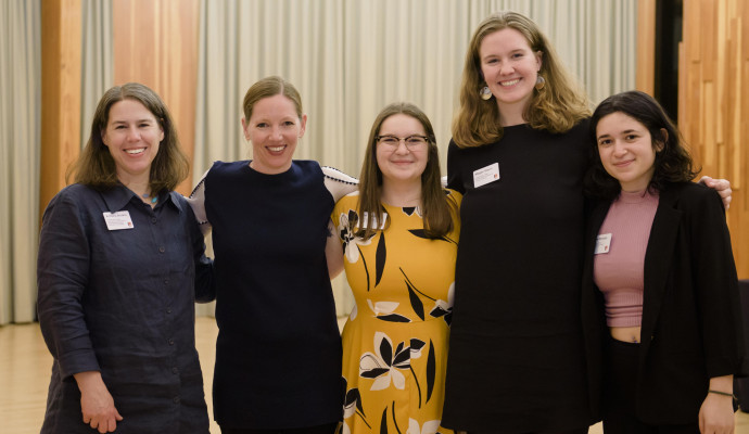 Student co-chairs with Faculty Director Kim Brodkin and Keynote Speaker Maggie Nelson.