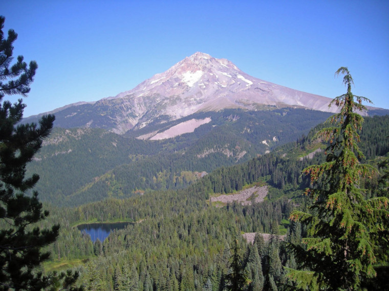 View of Mt. Hood and Burnt Lake from the Zigzag East Lookout.
