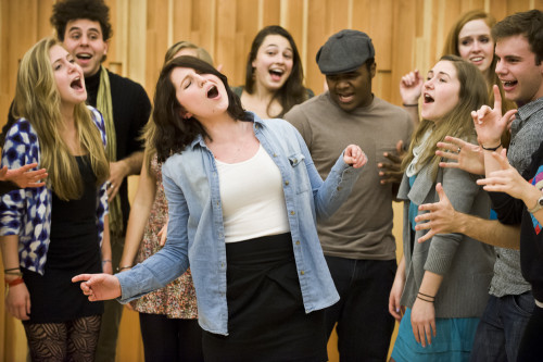 A Cappella students sing in the Diane Gregg Pavilion