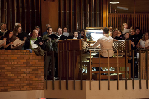 A rehearsal on the Casavant Organ in the Agnes Flanagan Chapel