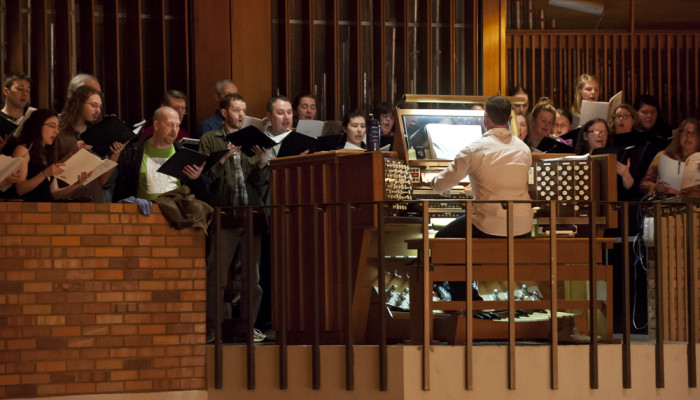 A rehearsal on the Casavant Organ in the Agnes Flanagan Chapel